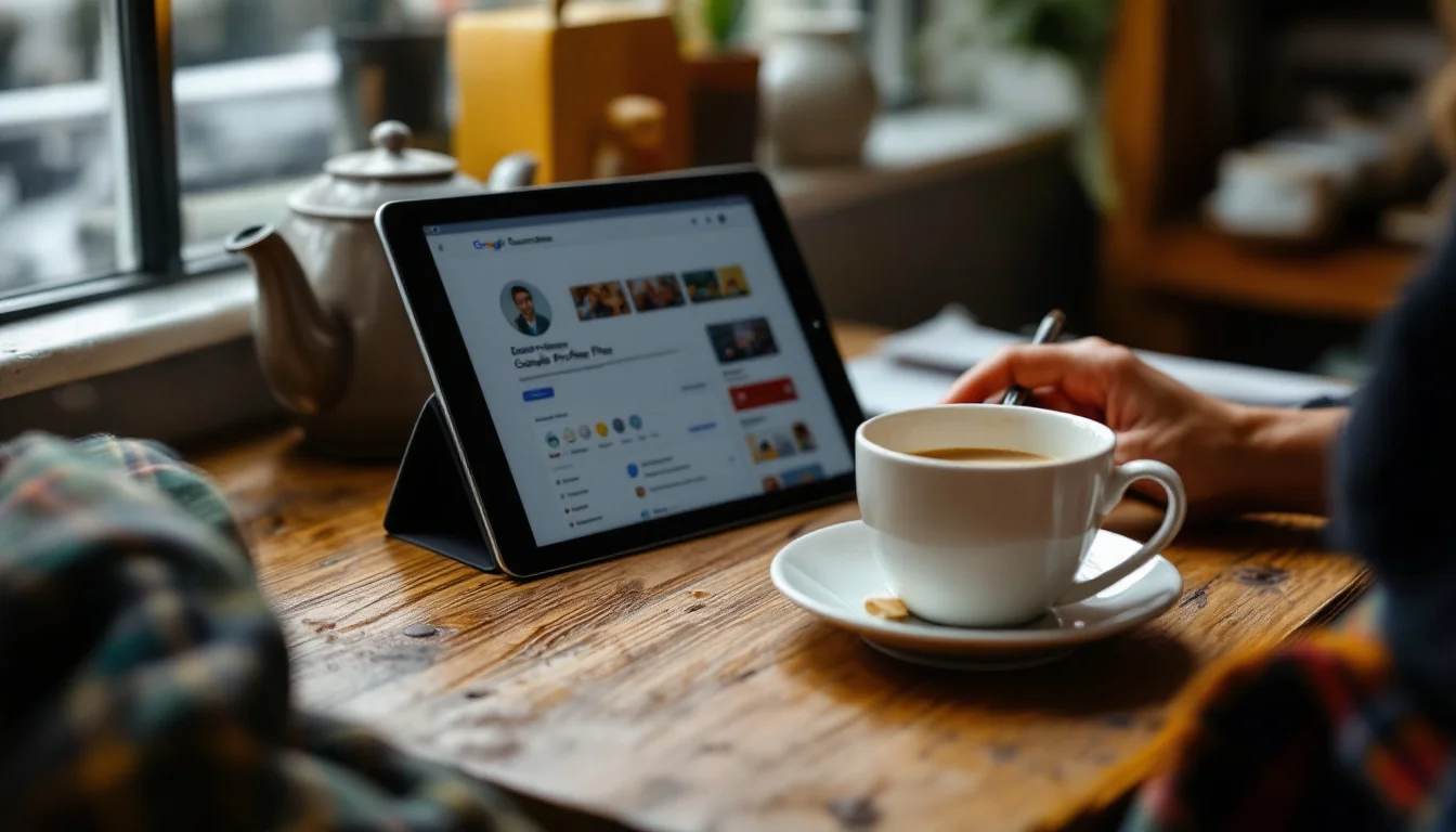 Cost-effective SEO Solutions For Fife Businesses — A local Dunfermline café owner optimising their Google Business Profile on a ta Cost-effective SEO Solutions For Fife Businesses — A local Dunfermline café owner optimising their Google Business Profile on a ta