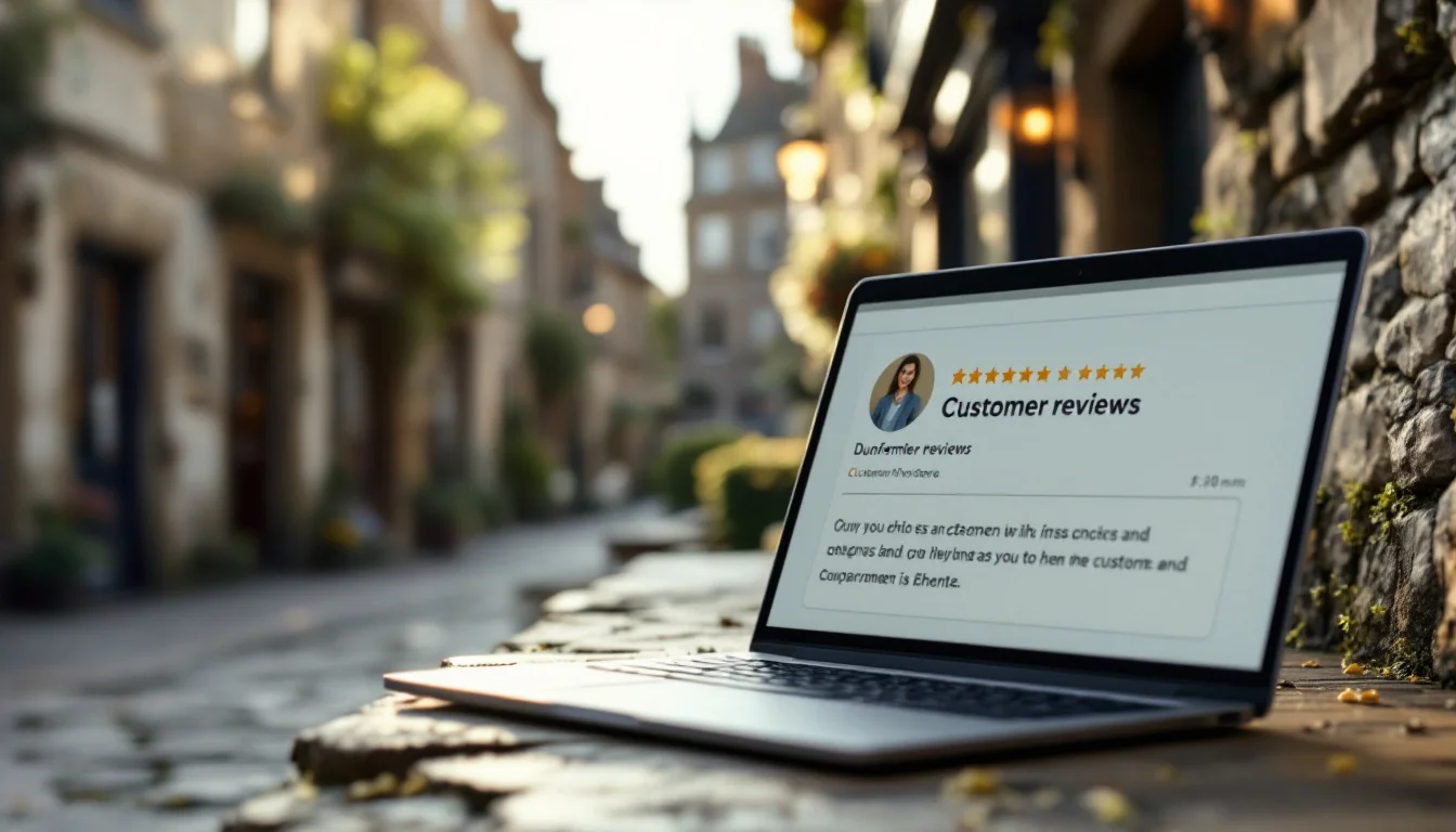 FAQs About Local SEO In Fife — A small business owner in Dunfermline responding to a customer review on a lapto